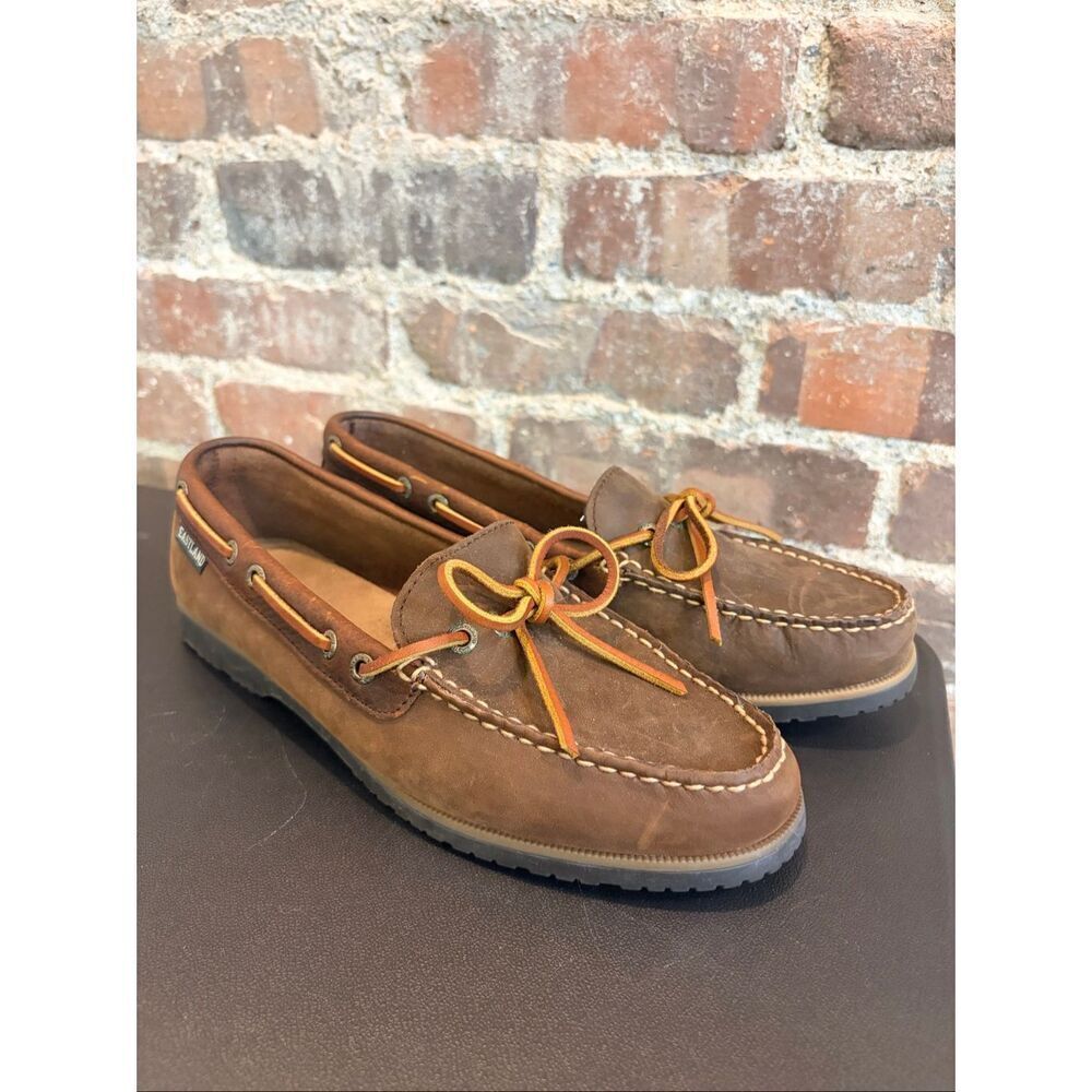 EASTLAND • Springfield Brown Leather Loafer Boat Shoe • Women’s Size 8.5